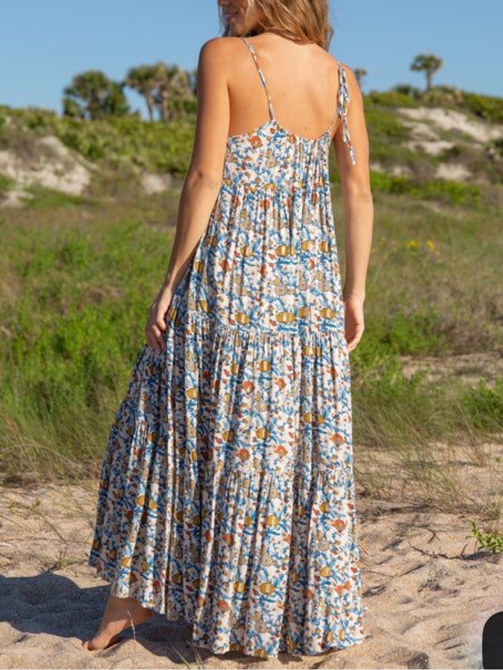 Natural Life Madi Maxi Dress Cream Tan Peony - Picture 2 of 4